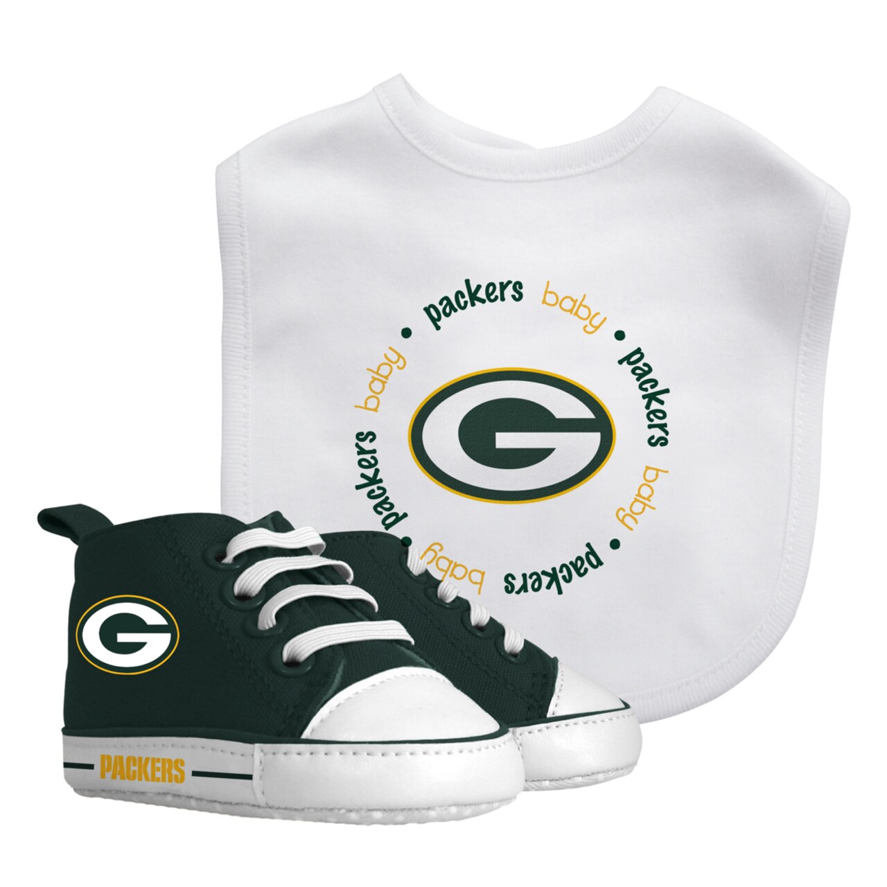 Baby Fanatic 2 Piece Bid and Shoes - NFL Green Bay Packers - White Unisex Infant Apparel